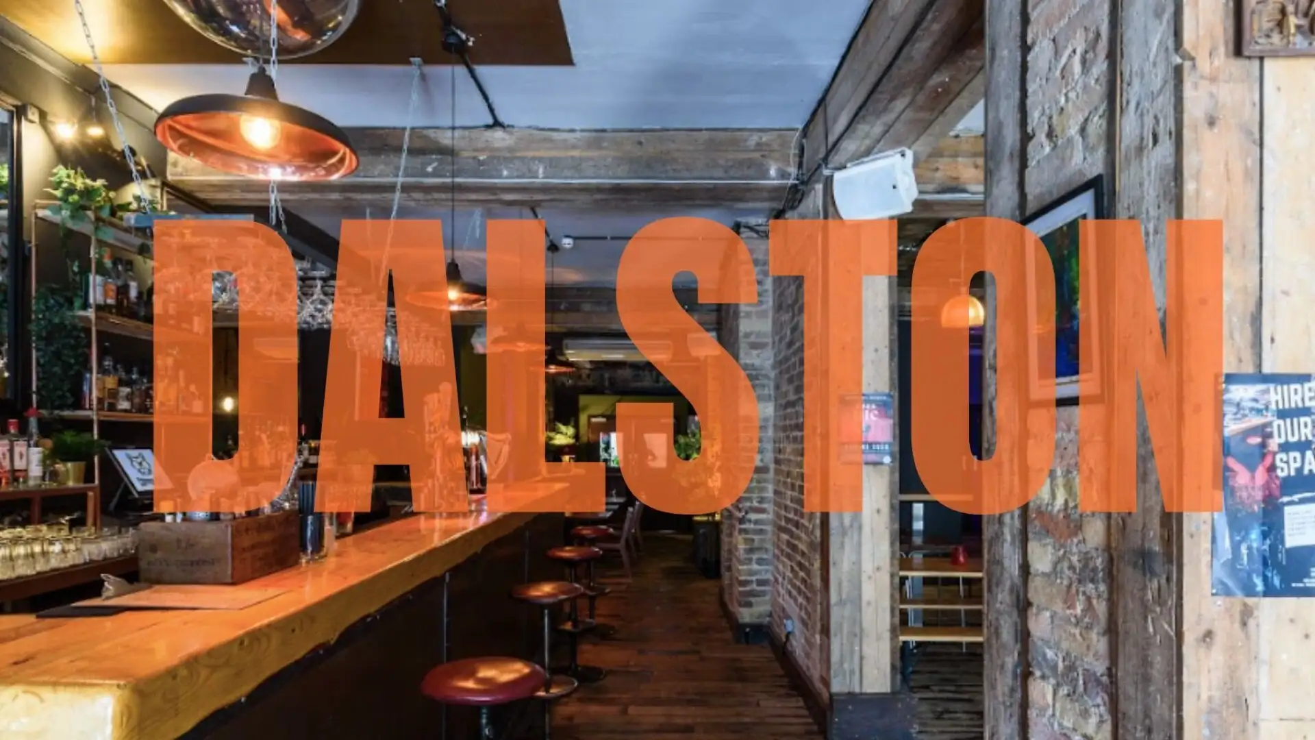 Large, industrial style cocktail bar in the heart of Dalston